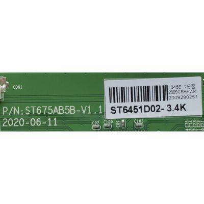 T-CON PARA TV SCEPTRE / NUMERO DE PARTE ST6451D02-3.4K / ST675AB5B-V1.1 / 2009CSBE204 / 2009290251 / DISPLAY ST6451D02-3 / MODELO N65	 - Imagen 2